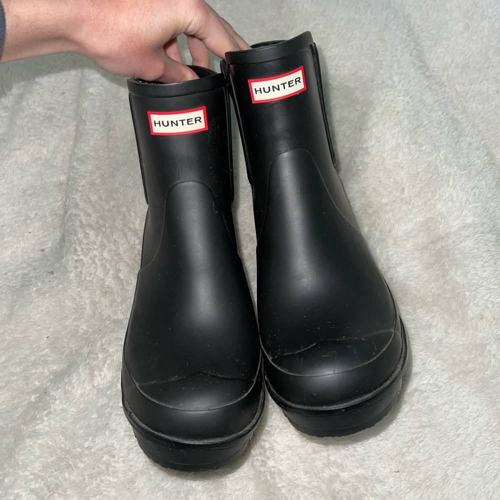 Hunter boot block heel chelsea boots